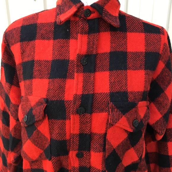 Vintage Arctic Wool Blend Red Black Plaid Jacket - Picture 2 of 7